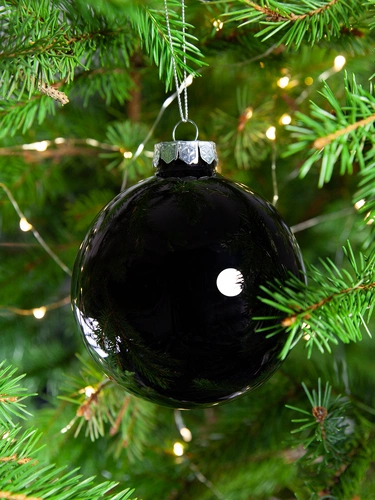 Елочный шар Finery Gloss, 10 см, глянцевый черный Елочный шар Finery Gloss, 10 см, глянцевый черный
