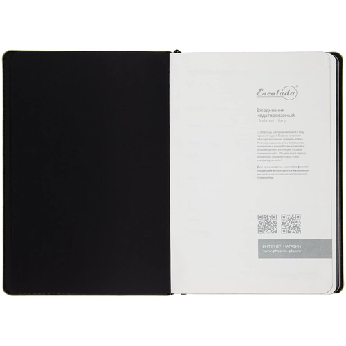 Ежедневник Alanis, недатированный, черный с зеленым Ежедневник Alanis, недатированный, черный с зеленым