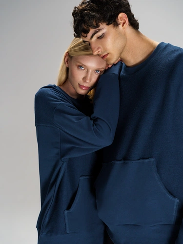 Свитшот оверсайз унисекс Vozduh, темно-синий Свитшот оверсайз унисекс Vozduh, темно-синий