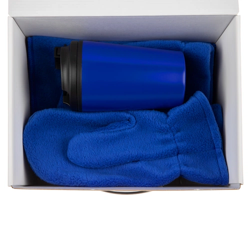 Набор Fleecy с термостаканом, синий Набор Fleecy с термостаканом, синий