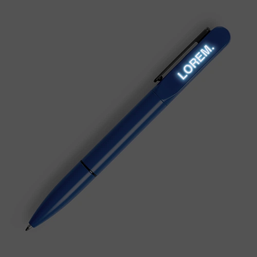 Ручка шариковая Lucenti с подсветкой логотипа, синяя Ручка шариковая Lucenti с подсветкой логотипа, синяя