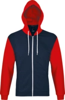 Толстовка на молнии Silver 280 темно-синяя с красным