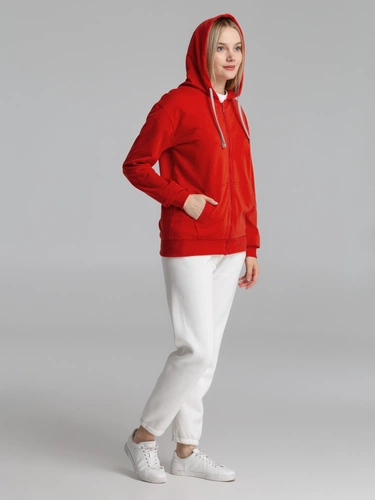 Толстовка на молнии с капюшоном Unit Siverga, красная Толстовка на молнии с капюшоном Unit Siverga, красная