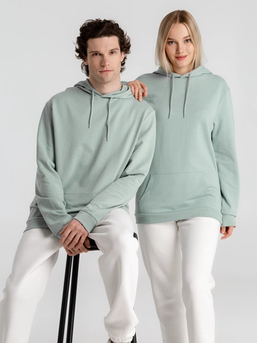 Толстовка с капюшоном унисекс Hoodie, серо-зеленая Толстовка с капюшоном унисекс Hoodie, серо-зеленая