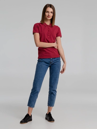 Рубашка поло женская Neptune, вишнево-красная Рубашка поло женская Neptune, вишнево-красная