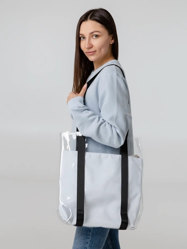 Шопер Clarity с красным органайзером, прозрачный Шопер Clarity с красным органайзером, прозрачный