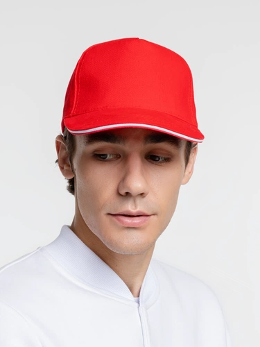 Бейсболка Classic, красная с белым кантом Бейсболка Classic, красная с белым кантом