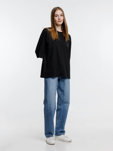 Футболка оверсайз унисекс Base Space, черная Футболка оверсайз унисекс Base Space, черная