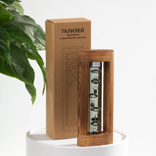 Термометр «Галилей» в деревянном корпусе, серый Термометр «Галилей» в деревянном корпусе, серый