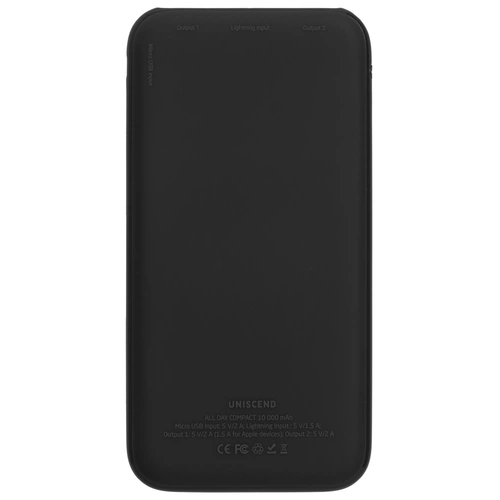 Внешний аккумулятор Uniscend All Day Compact 10000 мAч, черный Внешний аккумулятор Uniscend All Day Compact 10000 мAч, черный