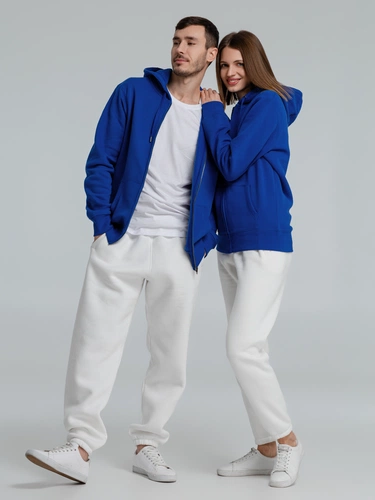 Толстовка на молнии с капюшоном унисекс King, ярко-синяя Толстовка на молнии с капюшоном унисекс King, ярко-синяя