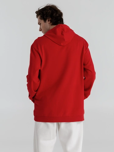 Толстовка с капюшоном унисекс Hoodie, красная Толстовка с капюшоном унисекс Hoodie, красная