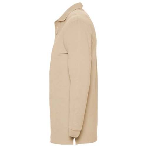 Рубашка поло мужская с длинным рукавом Winter II 210 бежевая Рубашка поло мужская с длинным рукавом Winter II 210 бежевая