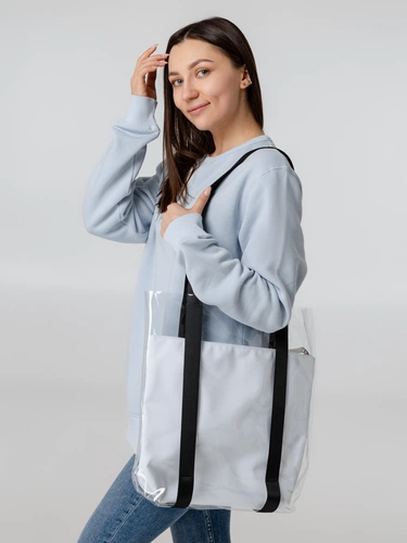 Шопер Clarity с красным органайзером, прозрачный Шопер Clarity с красным органайзером, прозрачный