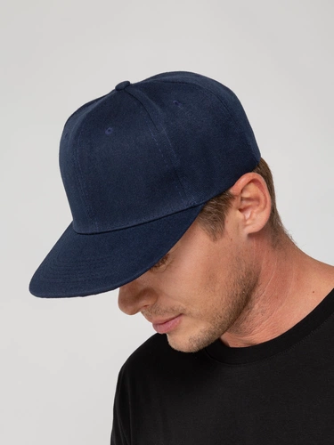 Бейсболка Snapback с прямым козырьком, темно-синяя Бейсболка Snapback с прямым козырьком, темно-синяя
