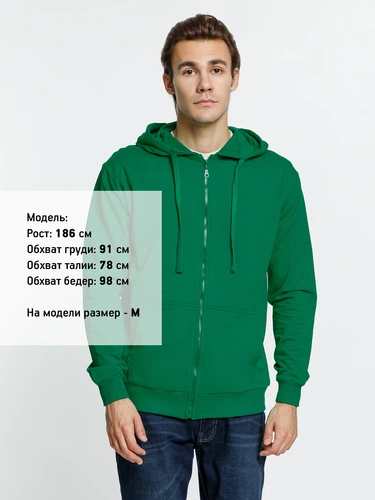 Толстовка на молнии с капюшоном Siverga 2.0, зеленая Толстовка на молнии с капюшоном Siverga 2.0, зеленая