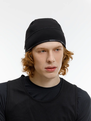 Спортивная шапка утепленная Jogge, черная Спортивная шапка утепленная Jogge, черная