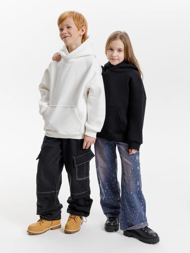 Худи детское оверсайз Junipero, молочное (белое) Худи детское оверсайз Junipero, молочное (белое)