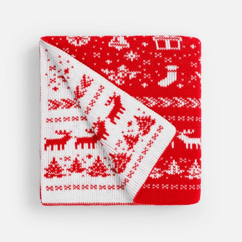 Плед Holidale, красный с молочным Плед Holidale, красный с молочным