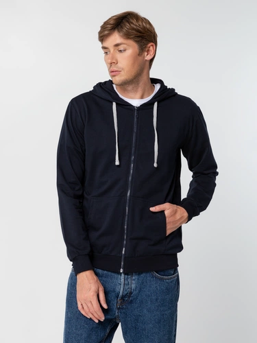 Толстовка на молнии с капюшоном Unit Siverga, темно-синяя Толстовка на молнии с капюшоном Unit Siverga, темно-синяя