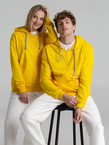 Толстовка на молнии с капюшоном Unit Siverga, желтая Толстовка на молнии с капюшоном Unit Siverga, желтая