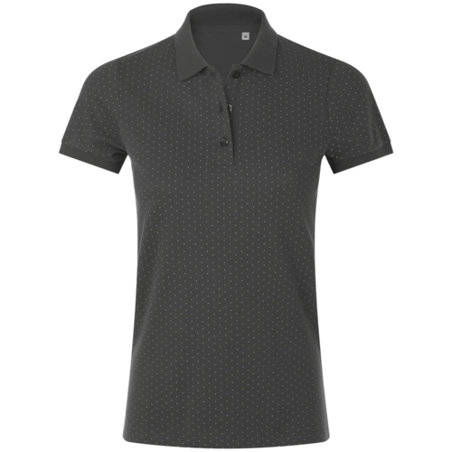 Рубашка поло женская Brandy Women, темно-серая с белым Рубашка поло женская Brandy Women, темно-серая с белым