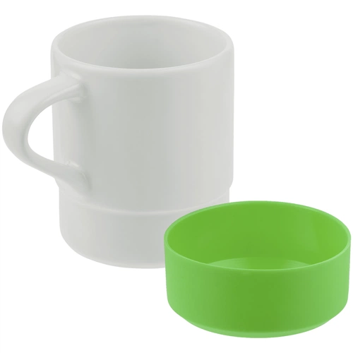 Кружка с силиконовой подставкой Protege, зеленое яблоко Кружка с силиконовой подставкой Protege, зеленое яблоко