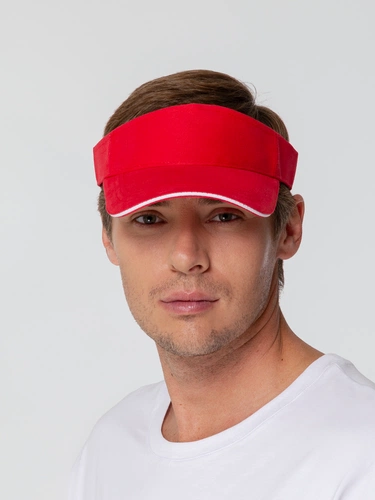 Козырек Active, красный с белым кантом Козырек Active, красный с белым кантом