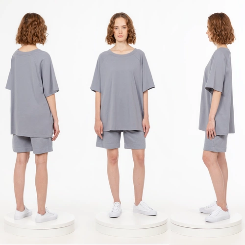 Футболка унисекс оверсайз T2, серая Футболка унисекс оверсайз T2, серая