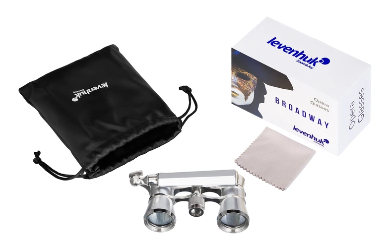 Театральный бинокль-лорнет Broadway 325E, серебристый Театральный бинокль-лорнет Broadway 325E, серебристый