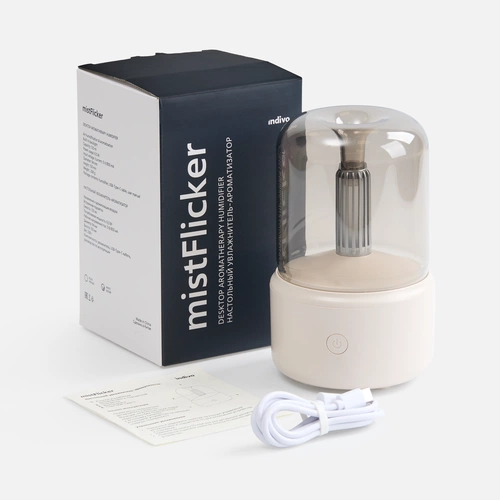 Увлажнитель-ароматизатор с подсветкой mistFlicker, молочно-белый Увлажнитель-ароматизатор с подсветкой mistFlicker, молочно-белый