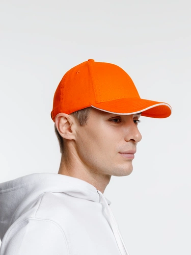 Бейсболка Spiker, оранжевая с белым Бейсболка Spiker, оранжевая с белым