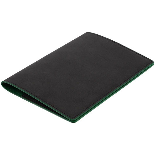 Обложка для паспорта Multimo, черная с зеленым Обложка для паспорта Multimo, черная с зеленым