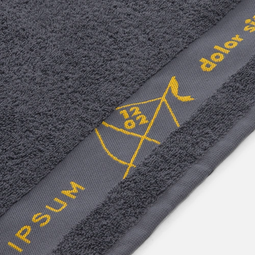 Полотенце на заказ Surpass с логотипом в бордюре, среднее Полотенце на заказ Surpass с логотипом в бордюре, среднее