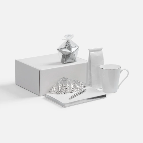 Набор «Планы на счастье», белый с серебристым Набор «Планы на счастье», белый с серебристым