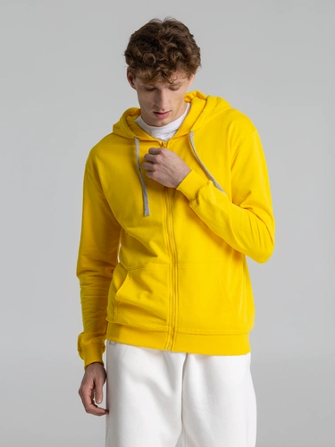 Толстовка на молнии с капюшоном Unit Siverga, желтая Толстовка на молнии с капюшоном Unit Siverga, желтая