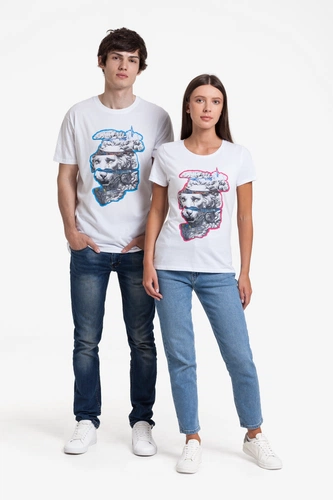 Футболка женская «Смотри вглубь», белая Футболка женская «Смотри вглубь», белая