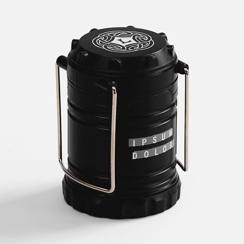 Кемпинговый фонарь с имитацией пламени Lindau Flame, черный с нанесением Кемпинговый фонарь с имитацией пламени Lindau Flame, черный с нанесением