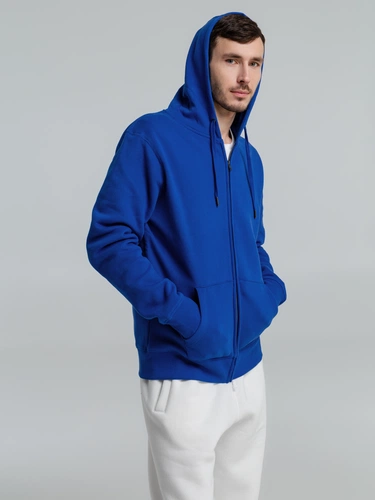 Толстовка на молнии с капюшоном унисекс King, ярко-синяя Толстовка на молнии с капюшоном унисекс King, ярко-синяя
