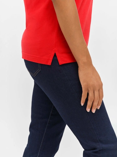 Рубашка поло унисекс Palermo, красная с белым Рубашка поло унисекс Palermo, красная с белым