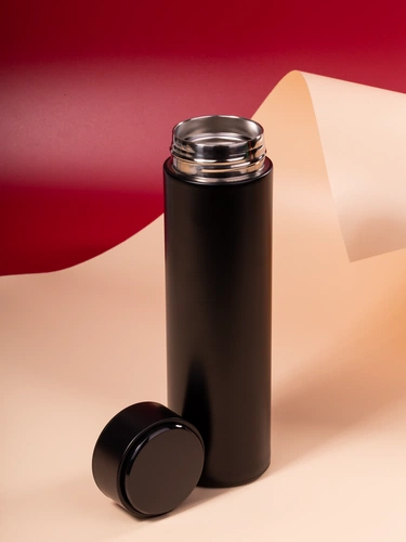 Смарт-бутылка с заменяемой батарейкой Long Therm, черная Смарт-бутылка с заменяемой батарейкой Long Therm, черная