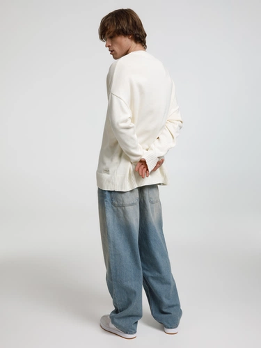 Джемпер оверсайз унисекс Stated в сумке, белый (молочный) Джемпер оверсайз унисекс Stated в сумке, белый (молочный)