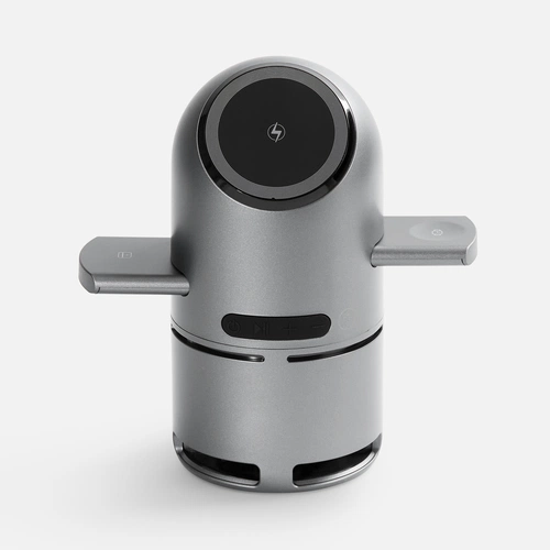 Bluetooth-колонка с беспроводной зарядкой Droid, серая Bluetooth-колонка с беспроводной зарядкой Droid, серая