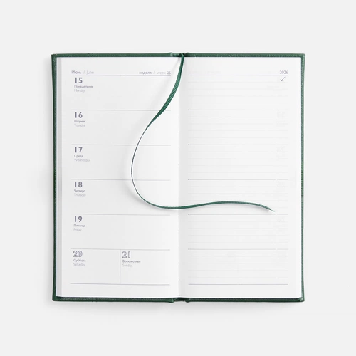 Еженедельник Baza, датированный, зеленый Еженедельник Baza, датированный, зеленый