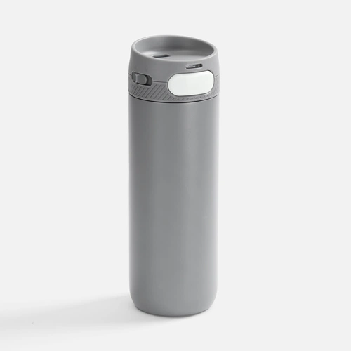 Термостакан X1 с цветной кнопкой, серый с белым Термостакан X1 с цветной кнопкой, серый с белым