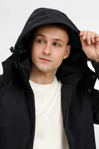 Куртка-парка унисекс Sfera, черная Куртка-парка унисекс Sfera, черная