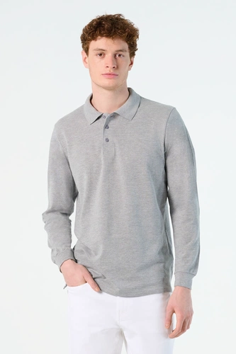 Рубашка поло мужская с длинным рукавом Star 170, красная Рубашка поло мужская с длинным рукавом Star 170, красная