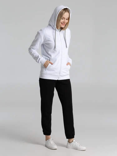 Толстовка на молнии с капюшоном Unit Siverga Heavy, белая Толстовка на молнии с капюшоном Unit Siverga Heavy, белая