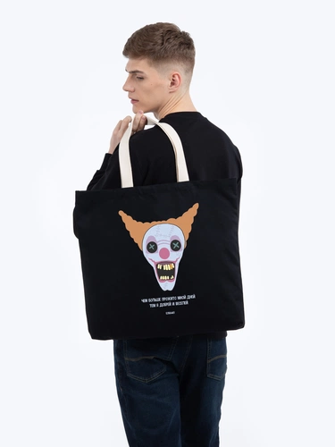 Холщовая сумка «Цирк» с внутренним карманом, черная Холщовая сумка «Цирк» с внутренним карманом, черная