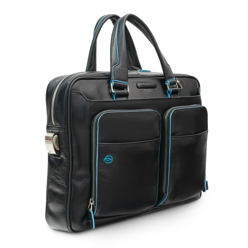 Сумка с отделением для ноутбука Piquadro Blue Square, черная Сумка с отделением для ноутбука Piquadro Blue Square, черная